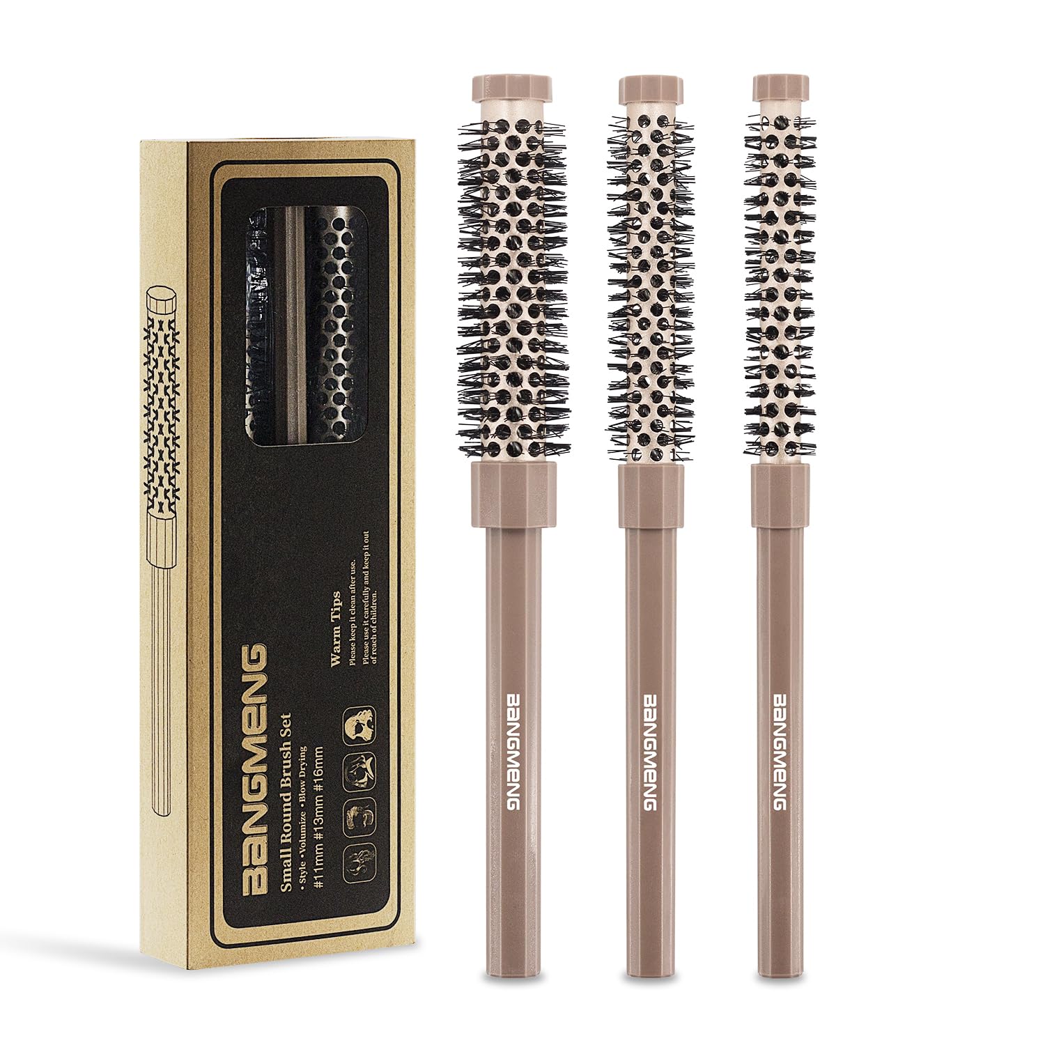 BANGMENG Small Round Brush Set for Volumizing Hair