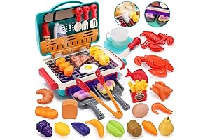 Holyfun Pretend BBQ Play Set, Kids Grill Toy with Realistic Function &...