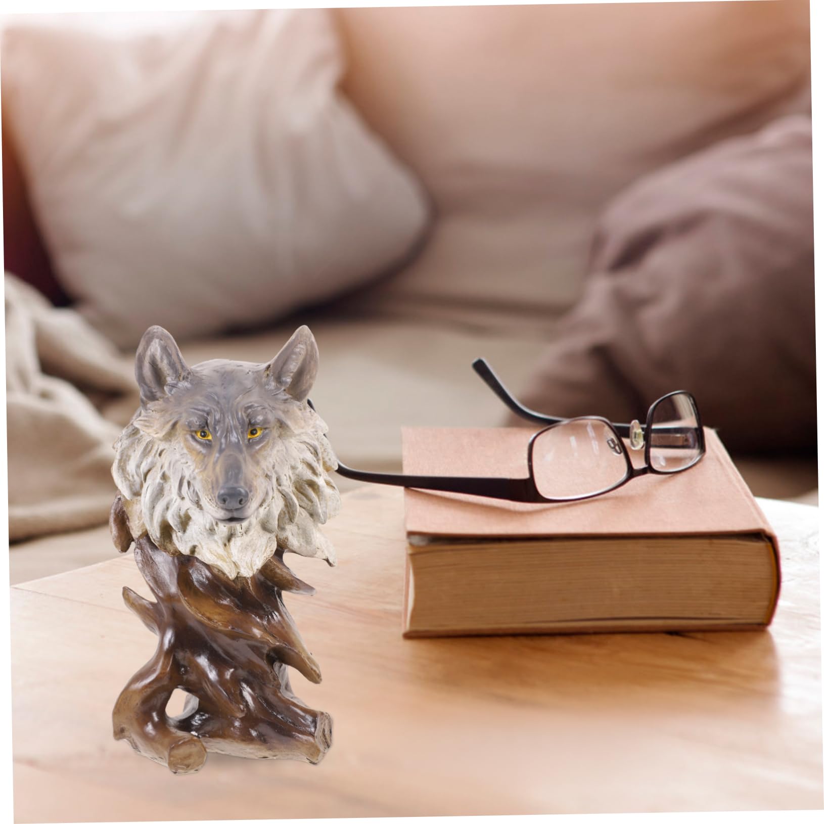 1pieza Escultura De Cabeza De Resina Adorno De Escritorio Creativo para Decoración del Hogar y Oficina Figura Artística De Animal Única y Detallada