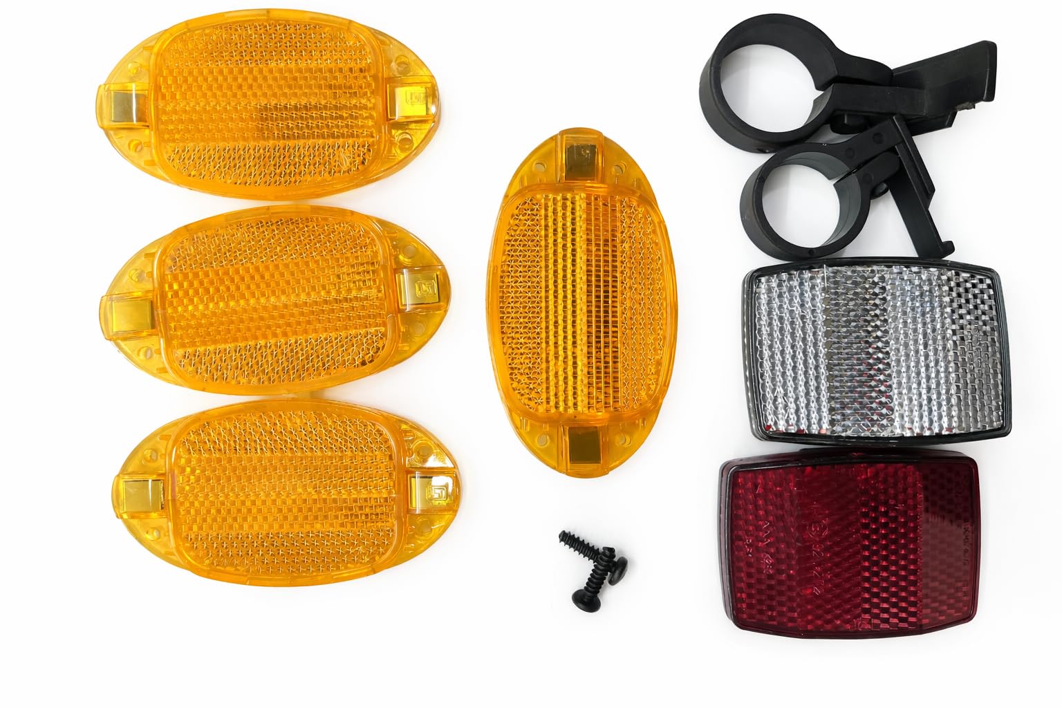 Citizen Buechel Bicycle Reflector Set (Butterfly Type) – 8 Pieces | One Front Reflector, One Rear Reflector & Four Spoke Reflectors | Water Resistant | Amber | with Two Mounting Clamps & Nut Bolts-image-6