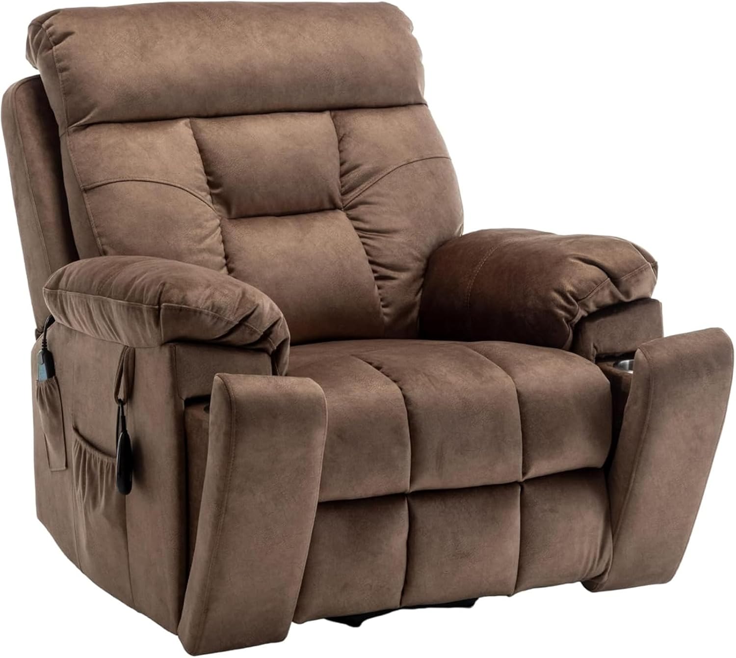 Lift Recliner Chairs for Elderly, 26in Extra Wide Power Recliner Chair with Cup Holder(Hidden), Large Recliner Chairs for Adults Big and Tall Relaxing (Antique Brown)