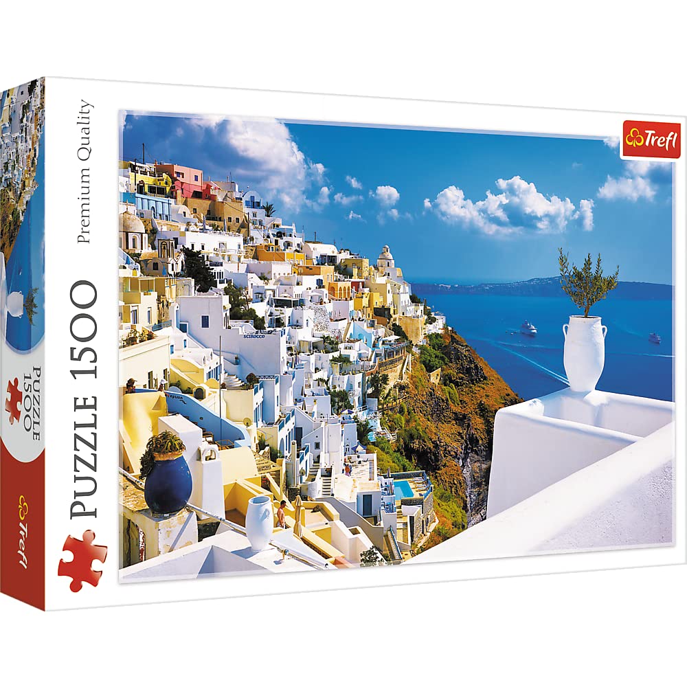 Trefl, Puzzle, Santorini, Grecia, 1500 Elementi, qualità premium, per adulti e Bambini dai 12 anni