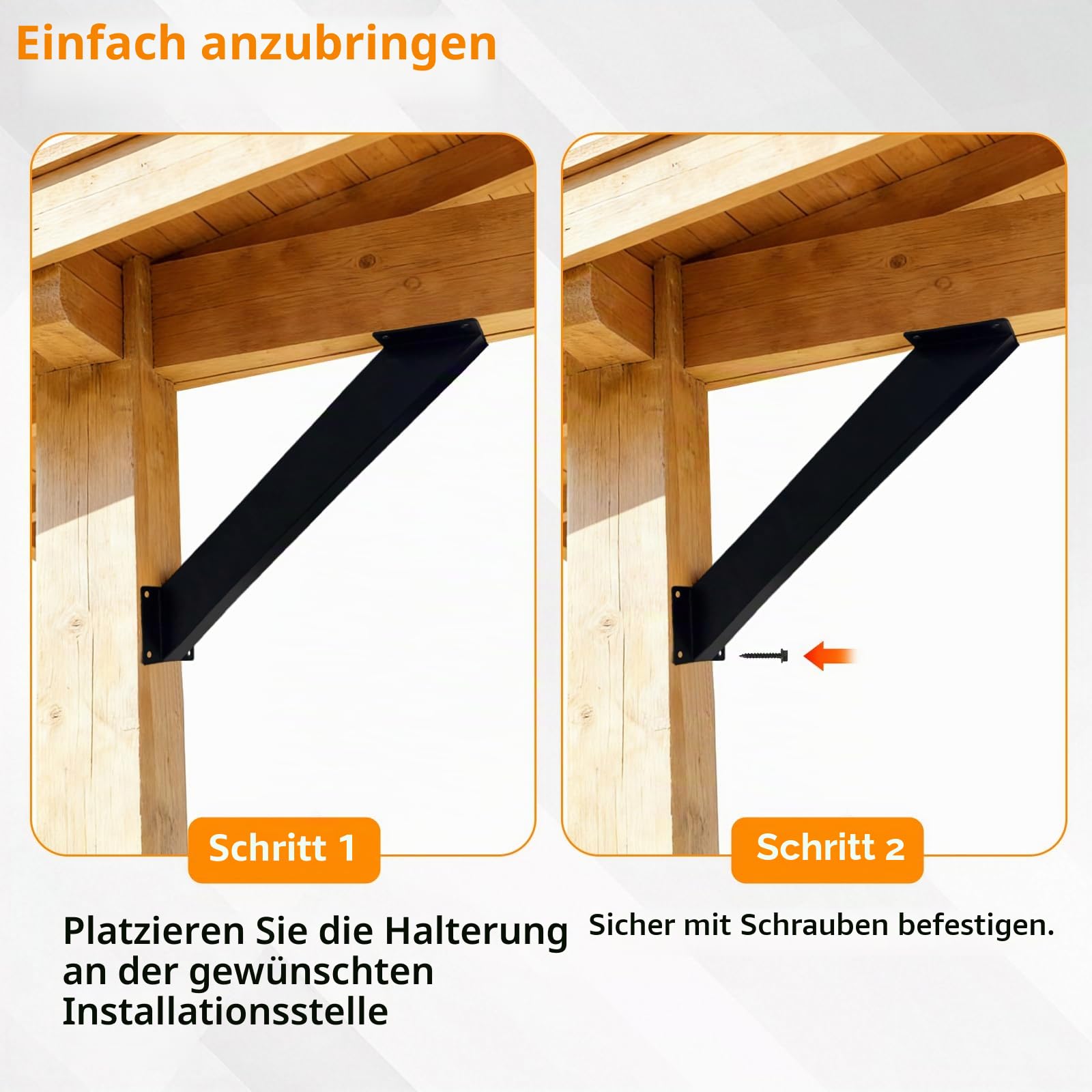 4 Stück 45-Grad-Winkelhalterung, Balkenverbinder (428*80mm)