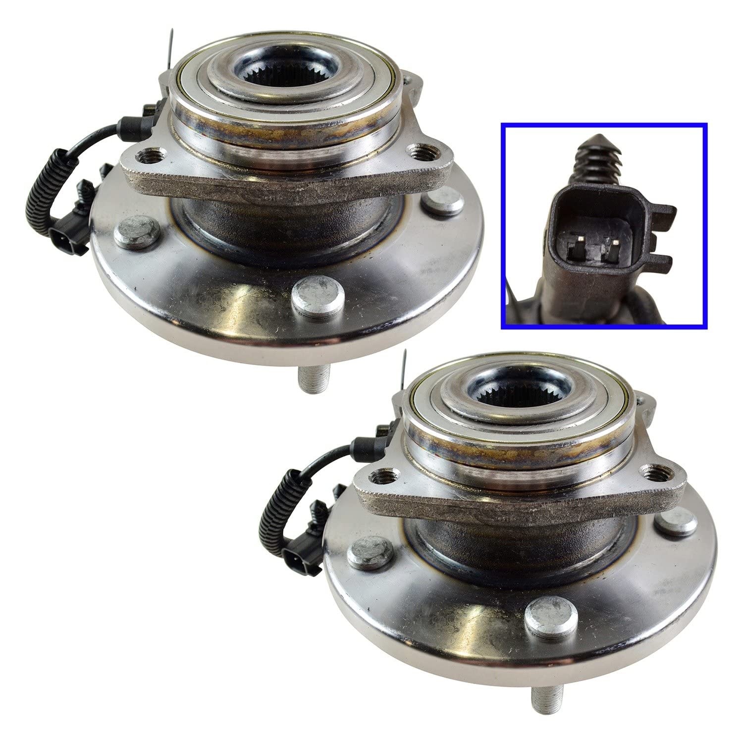 TRQ Front Wheel Hub Bearings Assembly Set Driver & Passenger Side Compatible with 2008-2016 Chrysler Town & Country 2008-2020 Dodge Grand Caravan 2012-2015 Ram C/V 2009-2014 Volkswagen Routan BHA53654