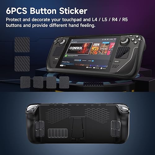 Miniatura 8 de TOQIBO Funda protectora para cubierta de vapor funda protectora de poliuretano termoplástico con soporte y 6 adhesivos protectores de piel