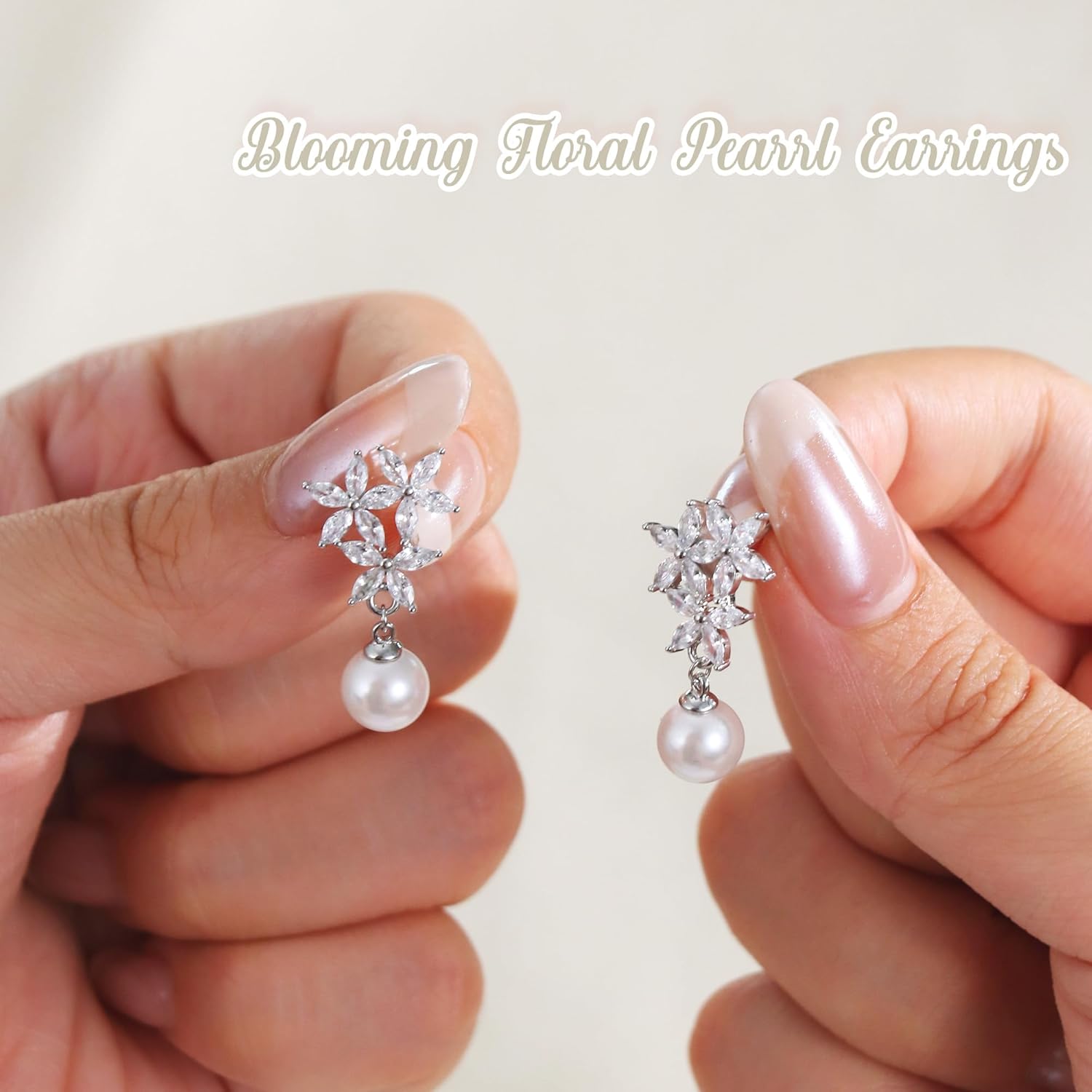 KRFY 1 Pairs Pearl Earrings, 925 Sterling Silver Post, Drop Pearl Dangle Earrings for Women Trendy, cz Studs Earrings for Women, 16K Gold Plated/Silver - Image 3