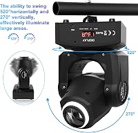 UKing 50W LED Moving Head Diszkó Lámpa - 8 Minta és Szín, Gobo Spotlámpa, 10/12 Csatorna, Mozgó Fényeffekt Bárba, Klubokba, Rendezvényekre 5
