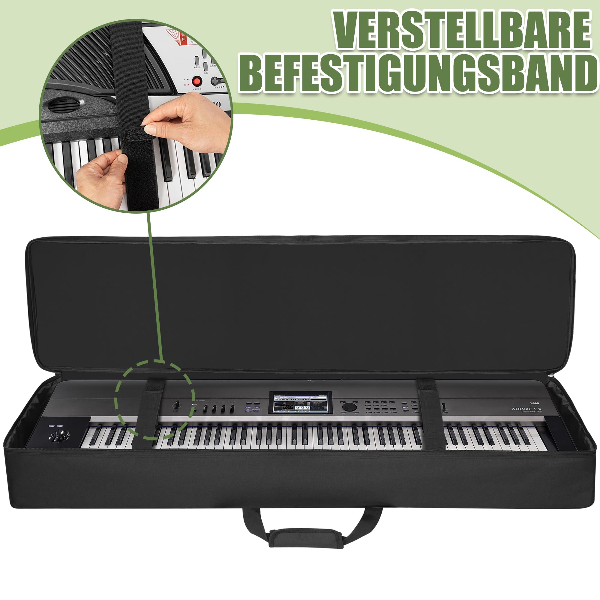 88 Key KeyboardTasche, Robuste 600D Oxford Keyboardtasche 88 Tasten | Keyboard-Gigbag mit 10 mm Polsterung, keyboard tasche mit Grif fund Schultergurten für Digitales E-Piano (137x34.3x17.8CM)