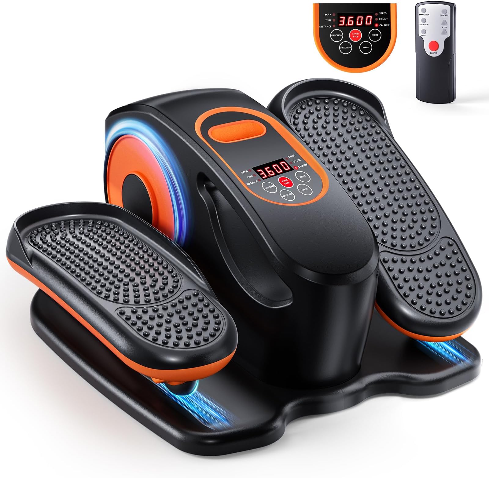 Under Desk Elliptical Machine, Ellipse Leg Exerciser with 15 Adjustable Speed, Quiet & Portable Seated Pedal Exerciser, Ideal for Seniors & Sedentary Office Workers