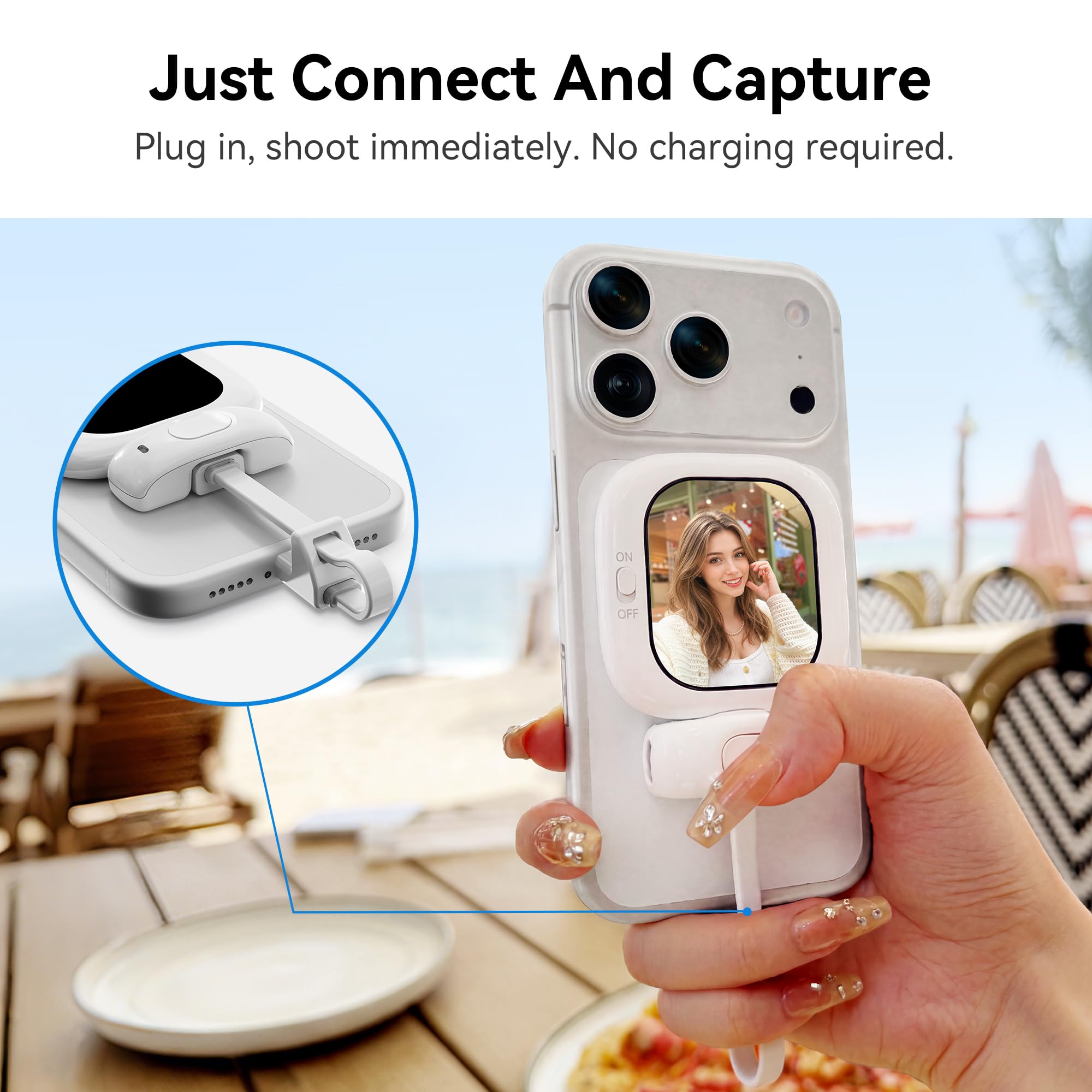 Founist Vlogmate Mini Vlog Selfie Monitor Bildschirm | Telefon Halter Clip Mount für Selfie,Vlog & Live, kompatibel mit iPhone Rückkamera, verzögerungsfrei, unterbrechungsfrei