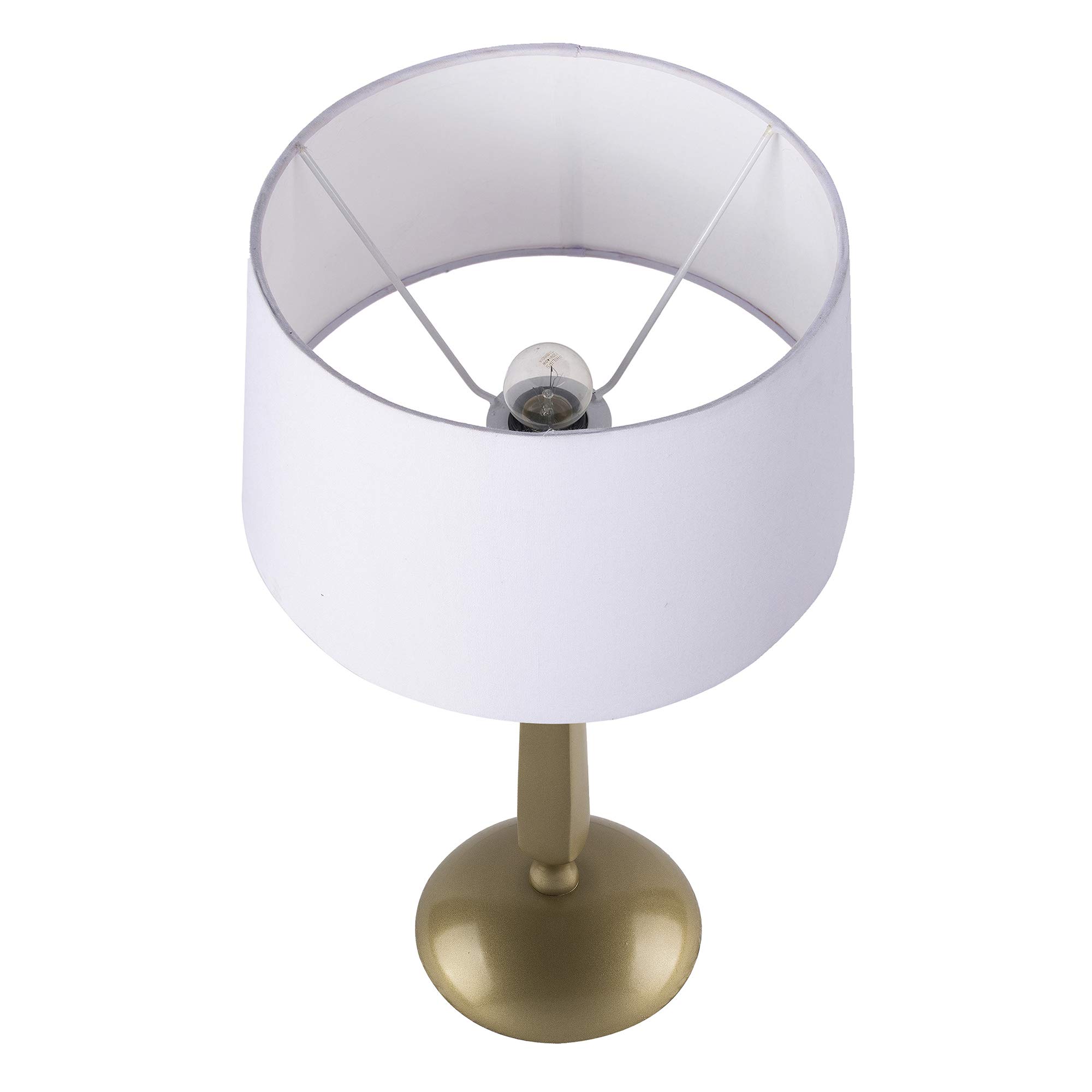 Homesake® Classic Cubist Gold Brushed Lamp with White Drum Shade 1
