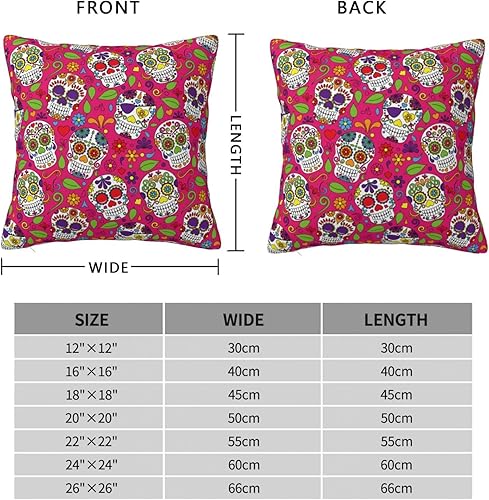 Miniatura 3 de GLOVET Fundas de almohada con estampado de calavera de azúcar 18 x 18 pulgadas almohadas decorativas para sofá cama fundas de cojín para decoración