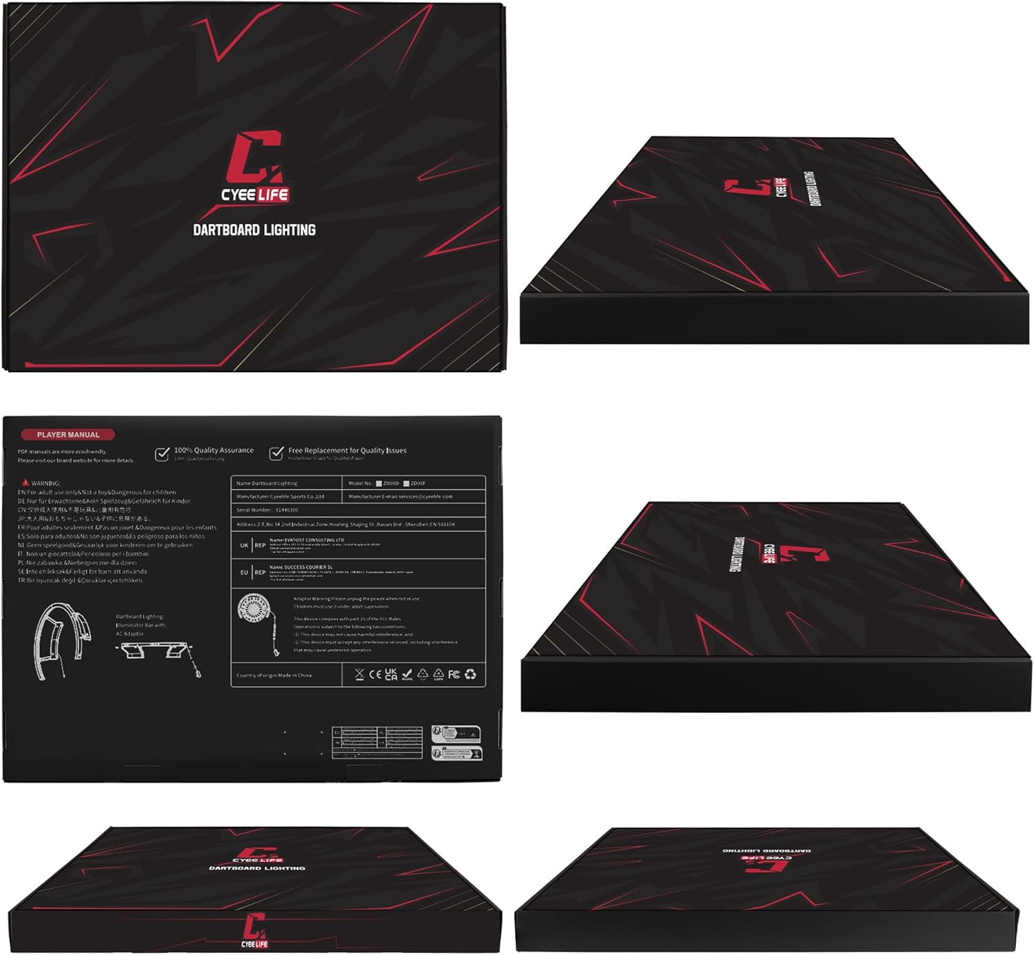 CyeeLife Dartboard Lighting System, White LED Dartboard Light,Securely Fits All Dart Boards,Easy Assembly,Professional Darts Accessories