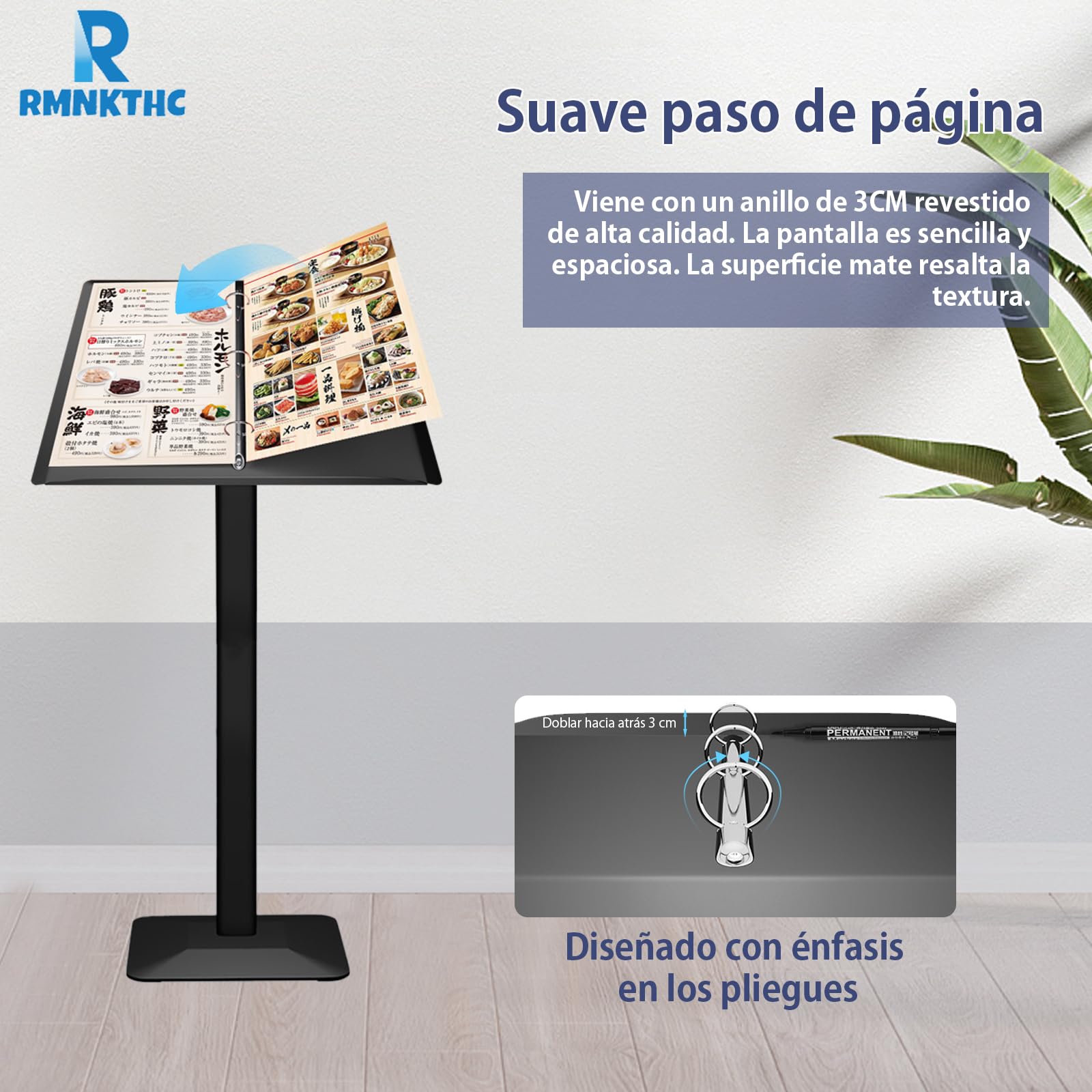 Soporte para menús de metal para exteriores, resistente a la intemperie, con juego de herramientas, soporte para restaurante, cafetería, tienda (negro)