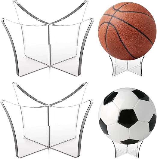 UKOFEW 2 Acryl Ballständer - Stylische Aufbewahrung Für Fußbälle, Basketball & Mehr