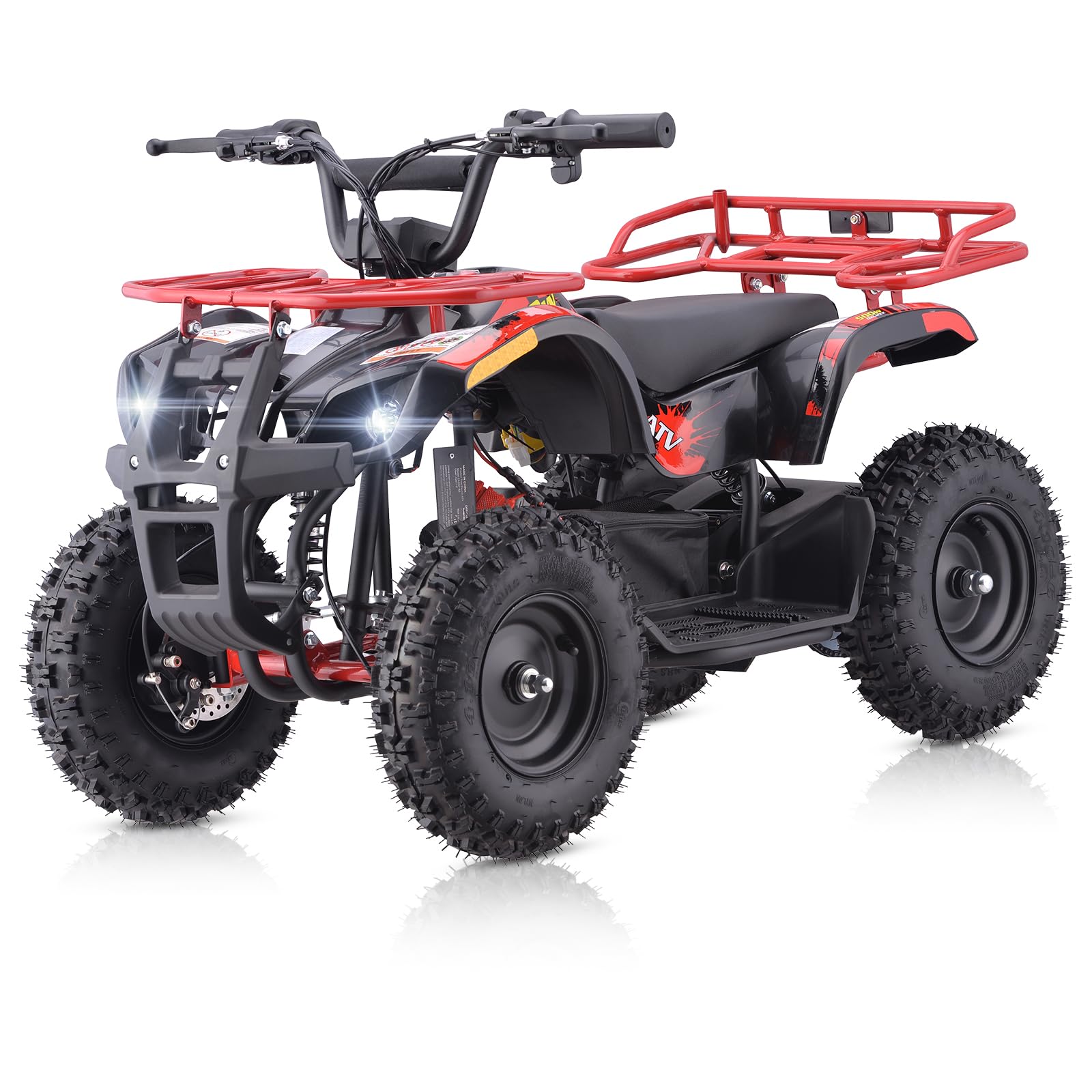 HOVER HEART Dirt Quad 500 for Kids Teenager, 36V Electric 4-Wheeler for Teens, X-Large Metal Frame, Speed Control, Suspension, Disc Brake, Charger Included (RED001) (RED)