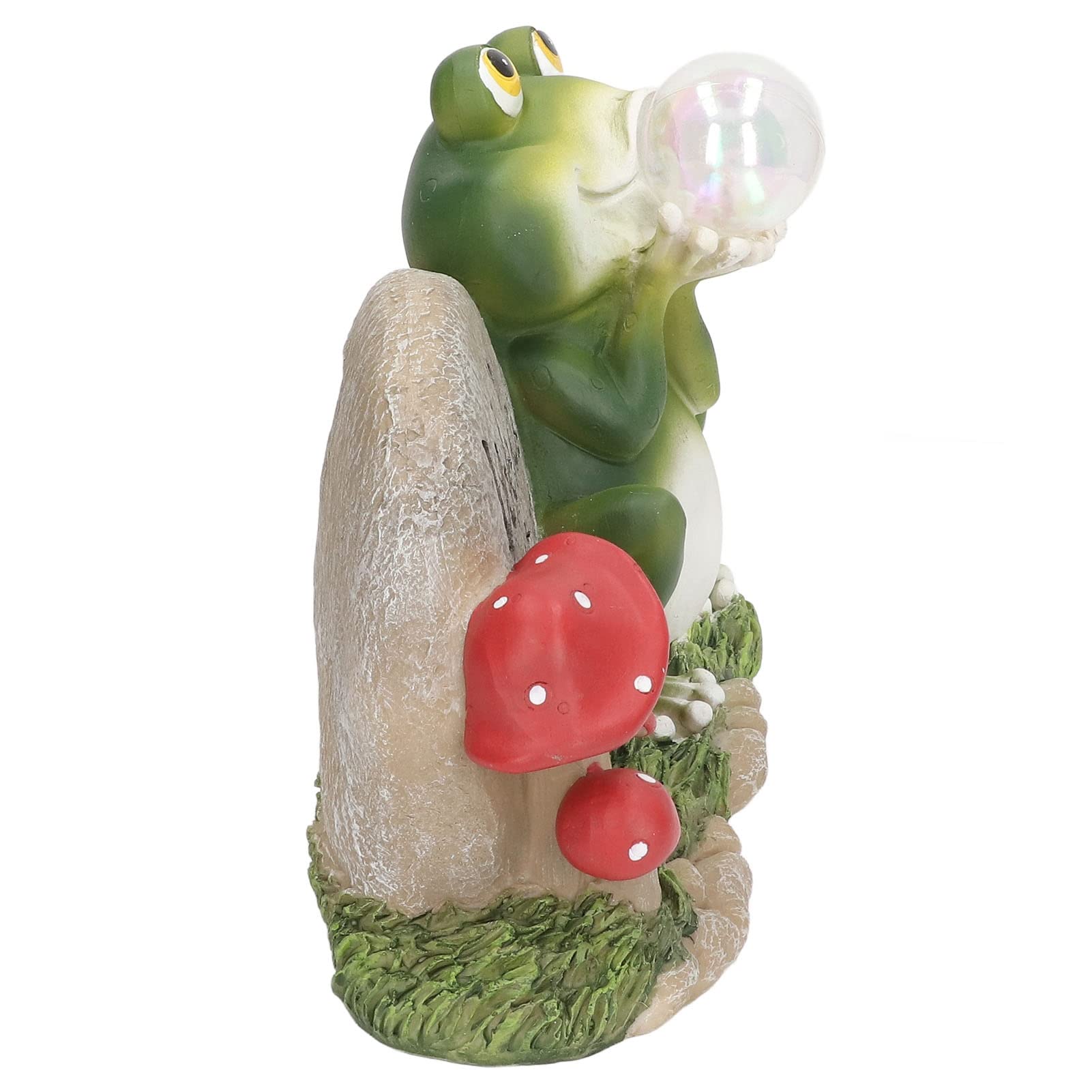 Pilipane Rana solare, luce solare da giardino, luce solare per esterni, simpatica rana che soffia bolle, luce bianca calda, luce a sfera di vetro solare per decorazione da giardino, materiale in