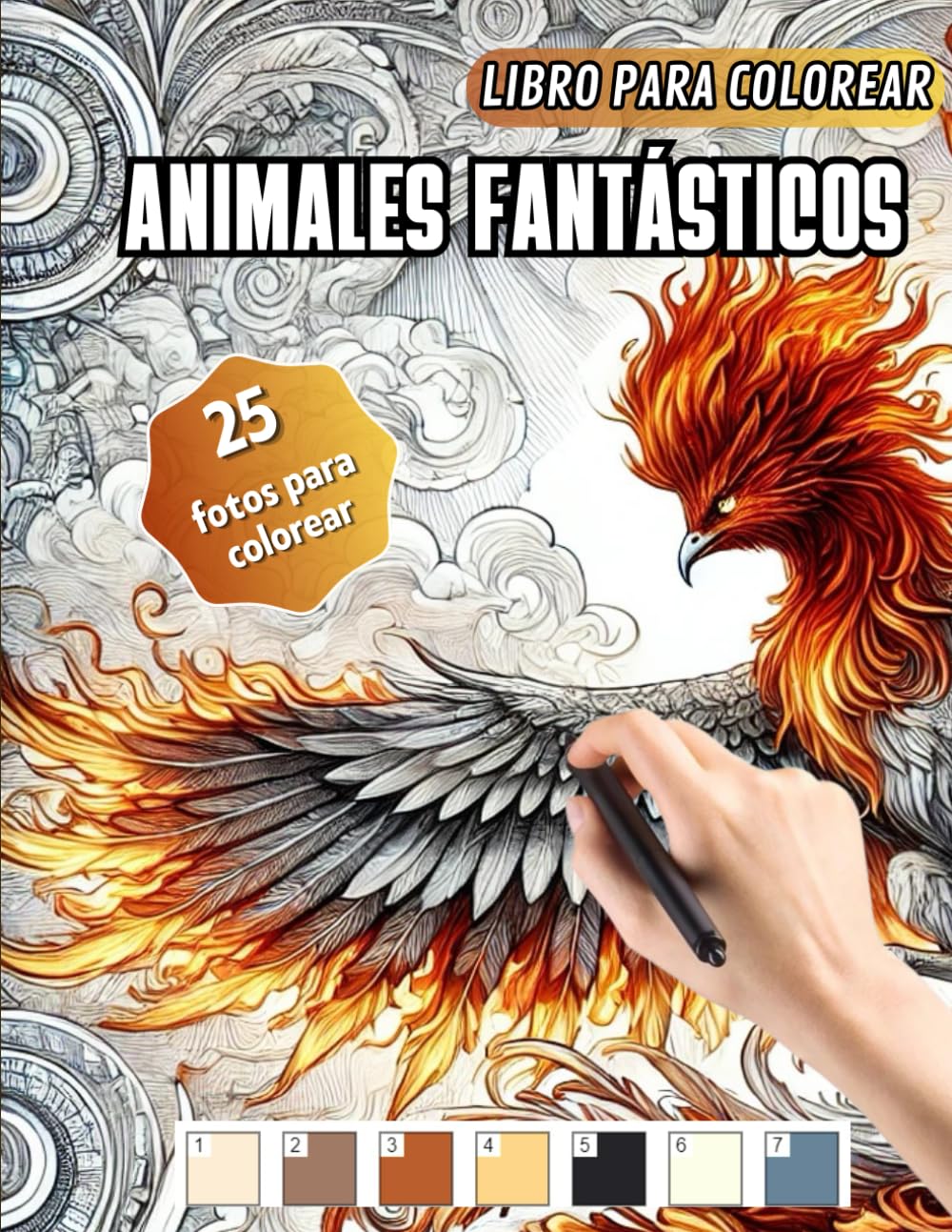 Animales Fantasticos: Libro de colorear por números para adultos