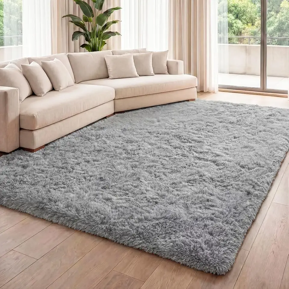 Tapete Grande para Sala Peludo Felpudo 2,00x2,50m - Diversas Cores, Confortável e Aconchegante (Cinza)