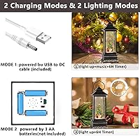 Vista 77 de Linterna musical de globo de nieve de Navidad, linterna giratoria brillante de 12 pulgadas con temporizador de 6 horas, alimentado por USB