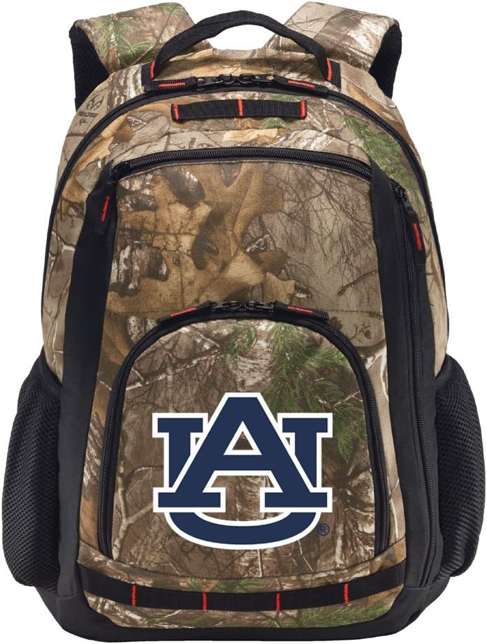 Broad Bay Auburn Camo Backpack - Auburn University Tigers Logo Backpacks - Laptop Section (Multi - Orange Logo)
