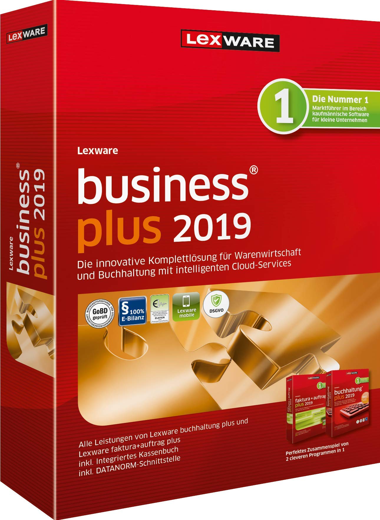 Lexware business plus 2019 Minibox (Jahreslizenz)|für Kleinunternehmer, kaufmännische Einsteiger und Gründer|Software für Buchhaltung und Auftragsbearbeitung|Kompatibel mit Windows 7 und aktueller