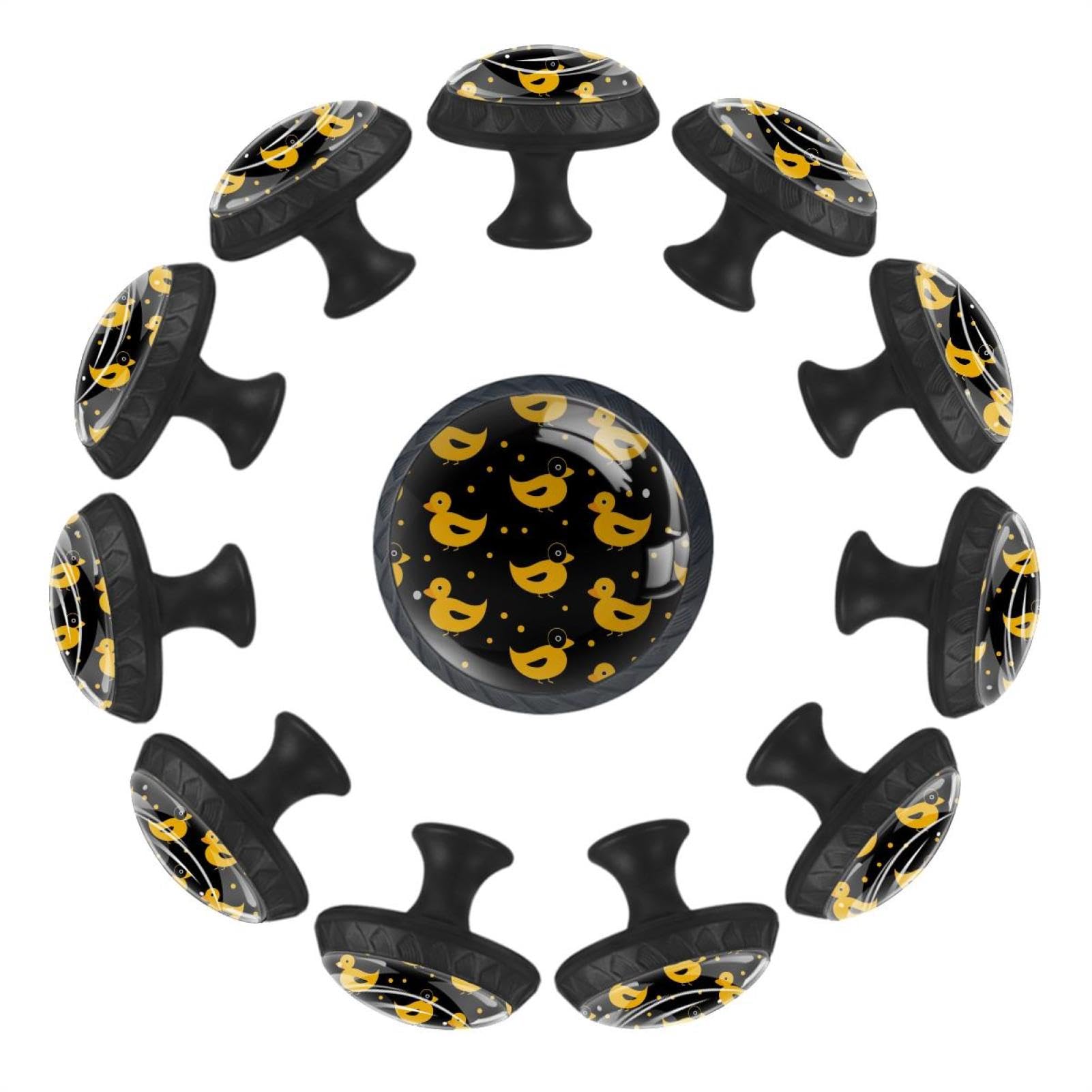Boutons d'armoire ronds jaunes x12 pour relooker vos tiroirs de cuisine