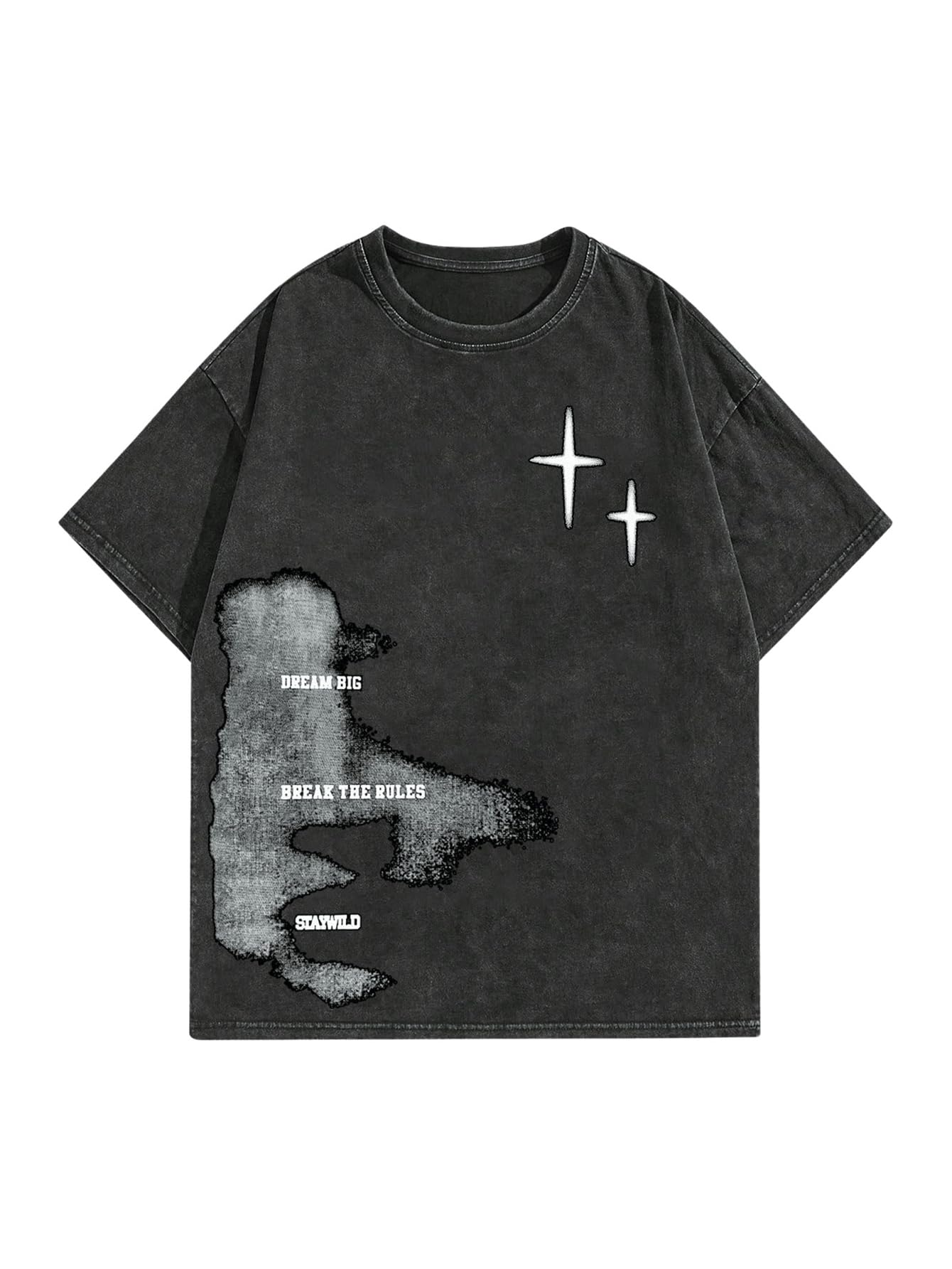 Verdusa Men's Letter Graphic Drop Shoulder Tee