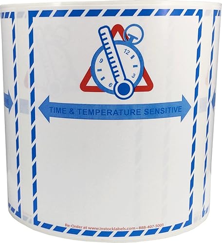 Etiquetas sensibles a la temperatura del tiempo 4 x 4 3/4 pulgadas 500 pegatinas adhesivas