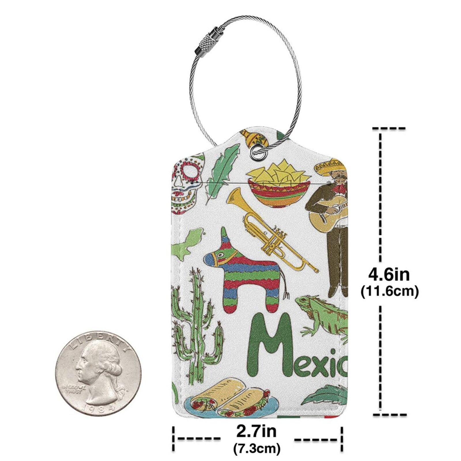 Confezione da 2 etichette per bagagli per valigie, astratti, acquerello, fiori, in pelle, identificatori con nome e indirizzo e anello in acciaio resistente, per donne/uomini, da viaggio