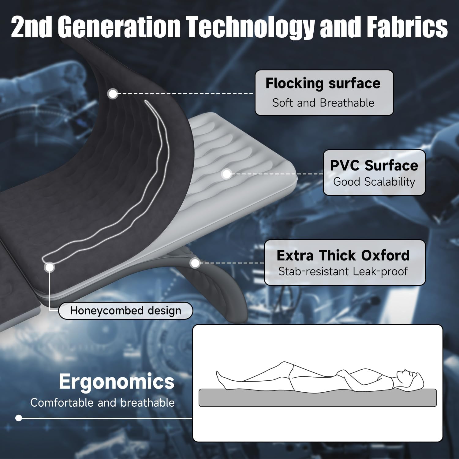Materasso Gonfiabile Per Sedile Posteriore Auto - Per SUV E Camion, Grigio Chiaro, Con Pompa - Foto 9