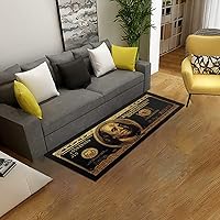 Vista 5 de JUST BREATHE Alfombras negras y doradas de 100 dólares, alfombra antideslizante con parte trasera de goma para cuarto de servicio, alfombra