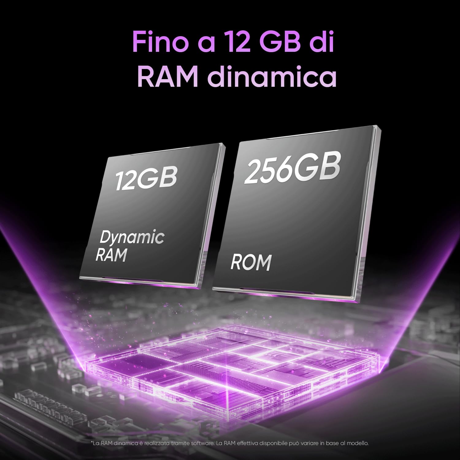 Smartphone realme P4 Lite 4G, 4GB+256GB, Display LCD HD 120Hz 6,8", Batteria Titan 6600mAh, Ricarica 15W, Ricarica inversa 6W, IP64, Sistema Next AI, Viola Pulse (Senza caricabatterie)