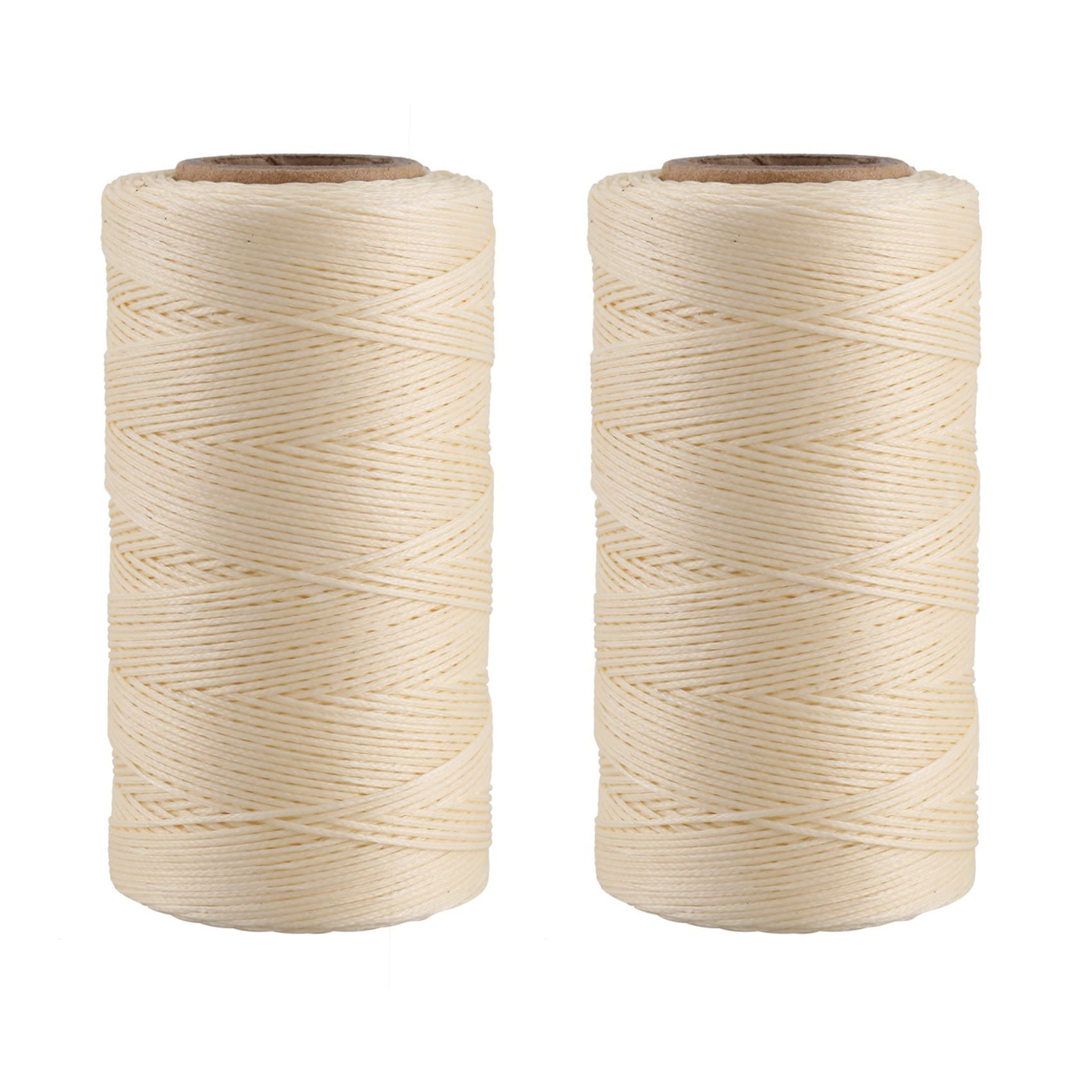 Hndhbfgrt 2X, 260M 150D 1MM Leather Sewing Waxed Wax Thread Hand Needle Cord Craft DIY :Cream-Coloured