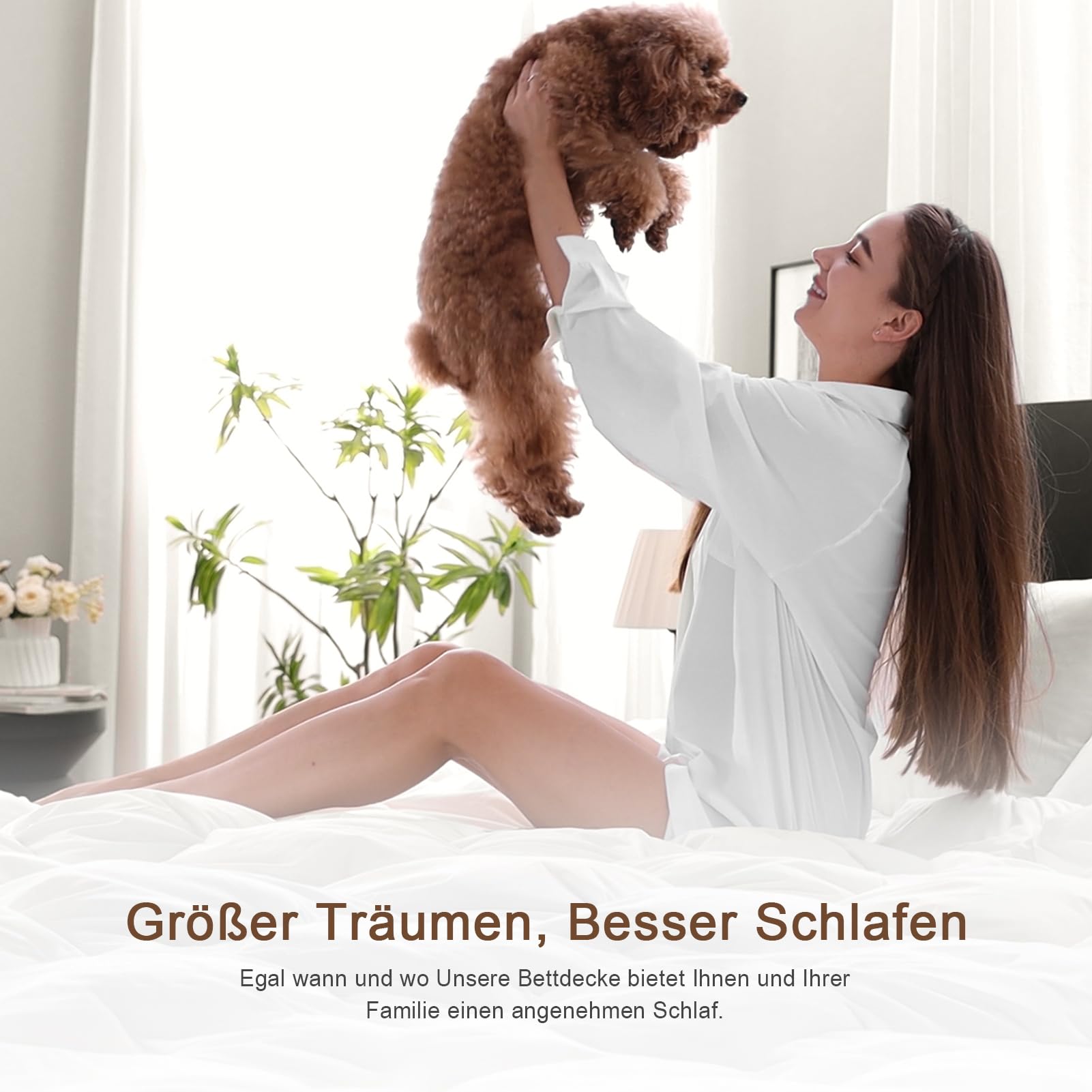 Luxus-Daunendecke Ganzjahresdecke 90% Daunen 10% Federn 135x200 cm | Baumwollmischung | Leicht | warm Federdecke | Pflegeleicht | Öko-Tex | RDS | Super weich & Geräuschlos