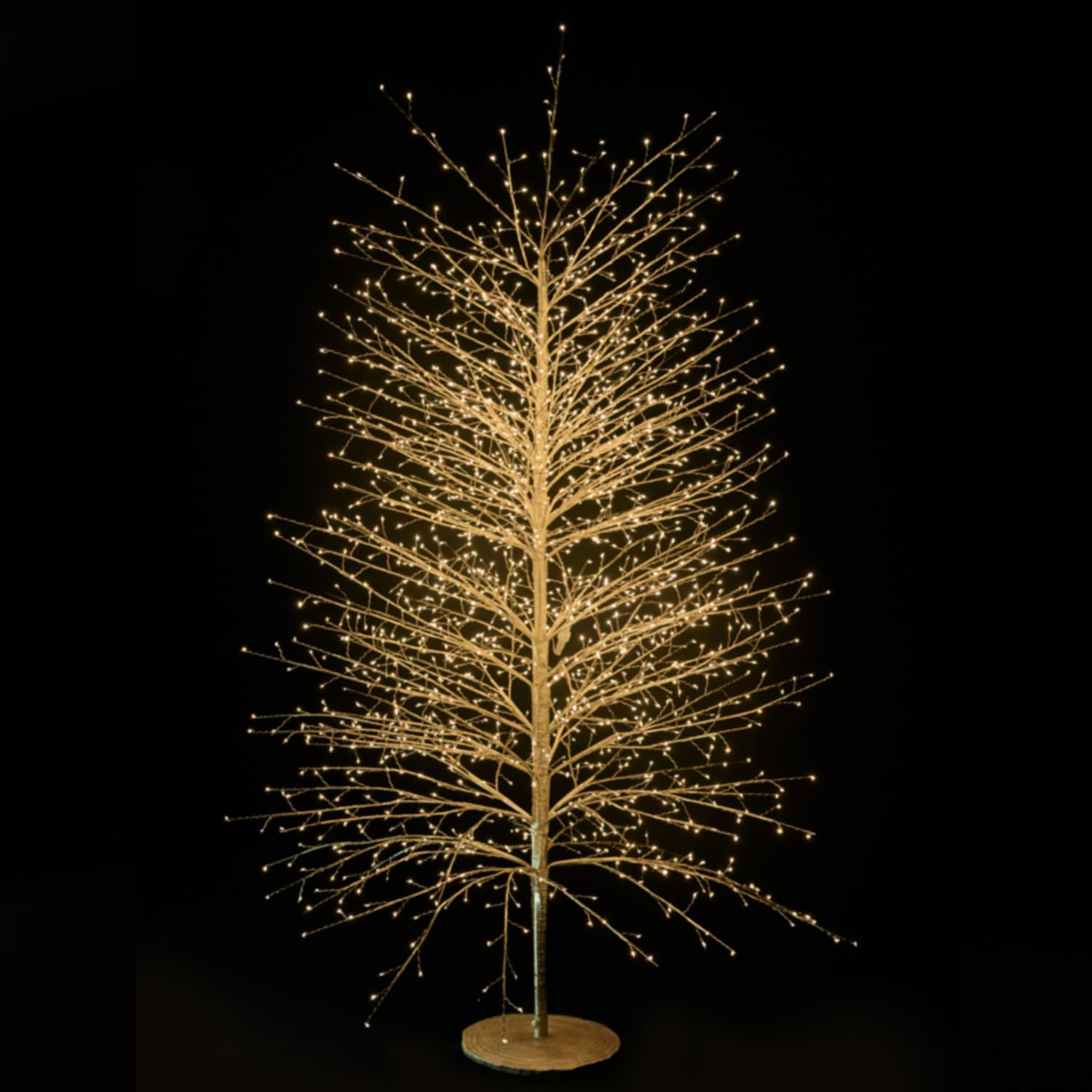 Albero Faggio con 2000 Micro Led Luce Calda Altezza 180 cm Tronco e Rami Colore Oro
