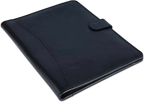 Miniatura 7 de Organizador de cartera de bloc de cuero legal | Carpeta de cuaderno ejecutivo hecha a mano | Funda de piel de vaca de grano completo resistente para