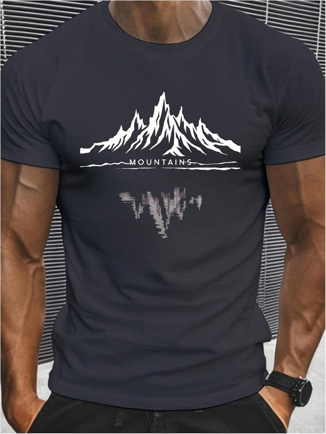 SweatyRocks Men's Graphic Tees Mountain Letter Print Short Sleeve T Shirt Streetwear Going Out Tops - Image 2