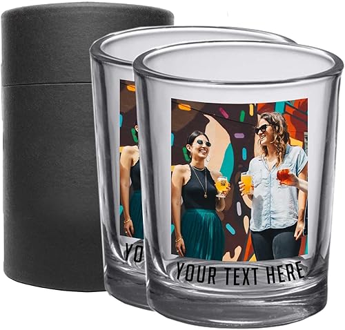 Miniatura 1 de Paquete de 2 vasos de chupito de 2.5 onzas, regalos para papás y madres, imágenes o imágenes personalizadas: aniversarios, regalos de fiesta,