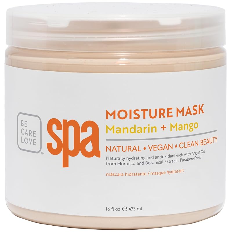 BCL SPA Máscara hidratante de tangerina orgânica e manga para mãos, pés e corpo com óleo de argan, óleo de oliva, aloe vera, pepino e algas marinhas, 473 mL