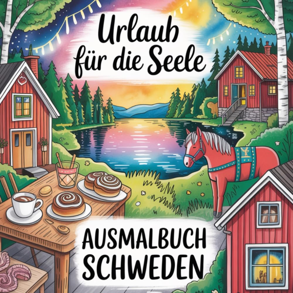 Urlaub für die Seele - Ausmalbuch Schweden: Meditatives Ausmalbuch für Erwachsene mit 50 Schweden-Motiven zur Entspannung, Achtsamkeit & Stressabbau (Urlaub für die Seele - Meditative Ausmalbücher)