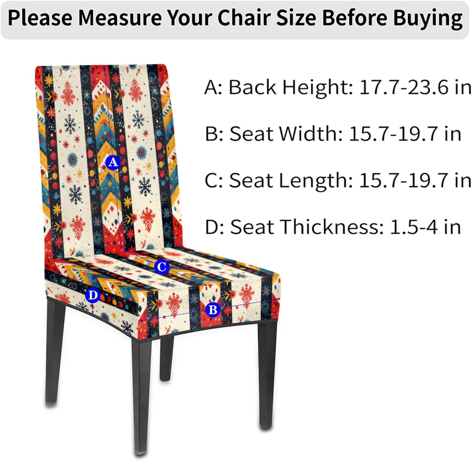 QsirBC Bohemian Snowflake Stretch Dining Room Chair Covers Set of 4 Chair Slipcovers Removable Washable Kitchen Seat Covers Chair Protectors for Hotel Party Wedding