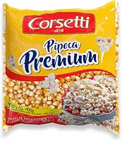 Pipoca Premium Corsetti 400G, Milho Para Pipoca Em Grãos, Amarelo, Deliciosamente Versátil E Rica Em Fibras, Culinária Saudável E Nutritiva, Ingredientes Naturais Selecionados, Receita Familiar Desde 1878