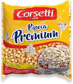 Pipoca Premium Corsetti 400G, Milho Para Pipoca Em Grãos, Amarelo, Deliciosamente Versátil E Rica Em Fibras, Culinária Saudável E Nutritiva, Ingredientes Naturais Selecionados, Receita Familiar Desde 1878