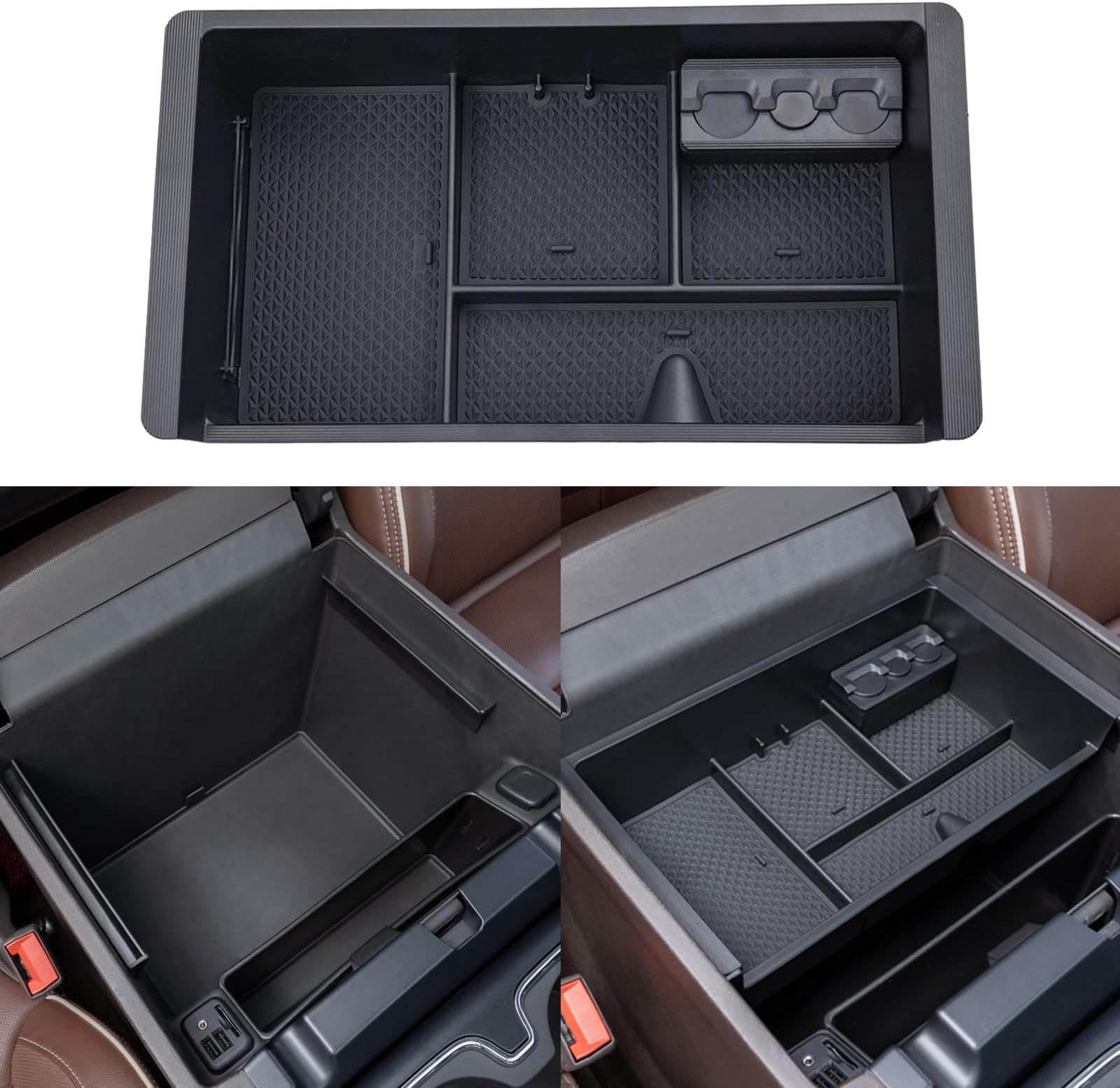 JKCOVER Compatible with Chevy Silverado/GMC Sierra 2014-2018 and Chevy Tahoe Suburban/GMC Yukon 2015-2020 Center Console Organizer Tray Accessories-Full Console w/Bucket Seats ONLY