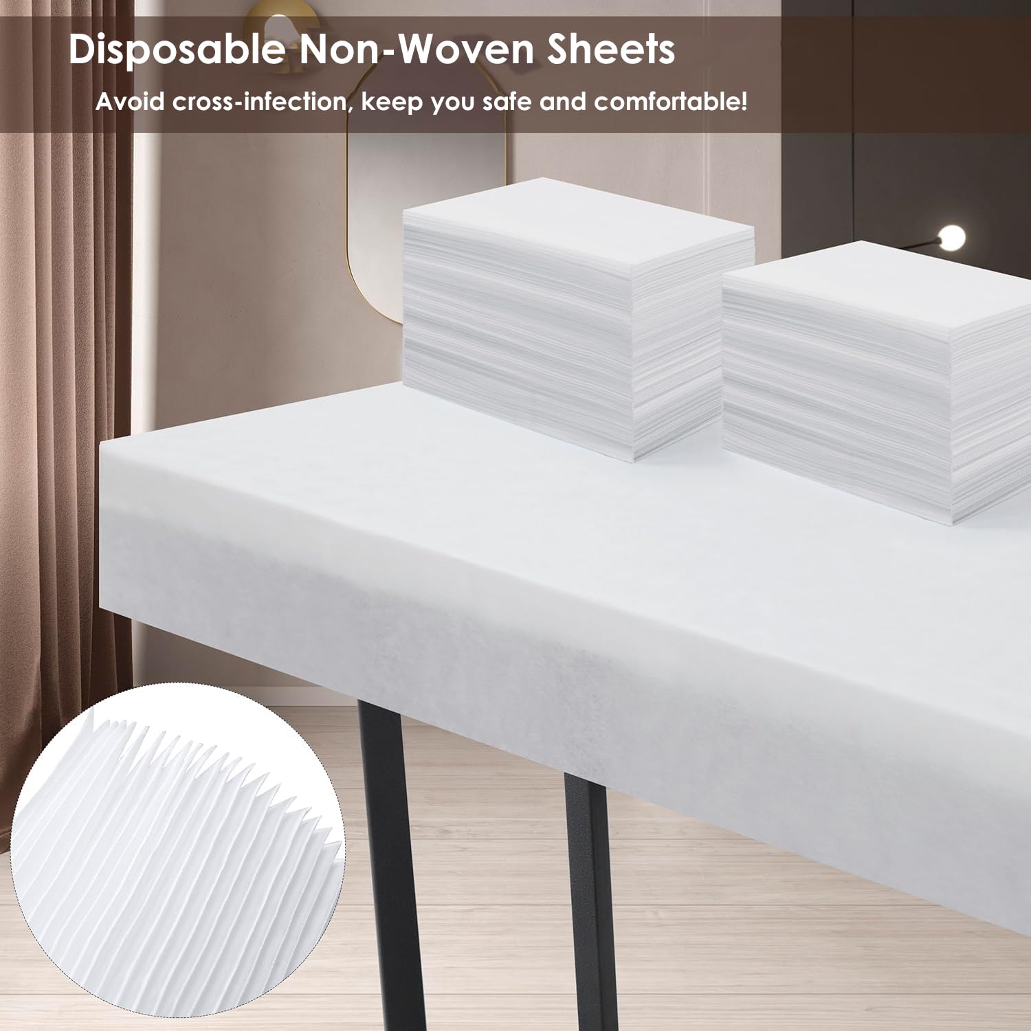 Juego de 100 sábanas desechables no tejidas para masaje de spa, 180 x 80 cm, tela suave no tejida, funda protectora para spa, club, salón de belleza, hoteles