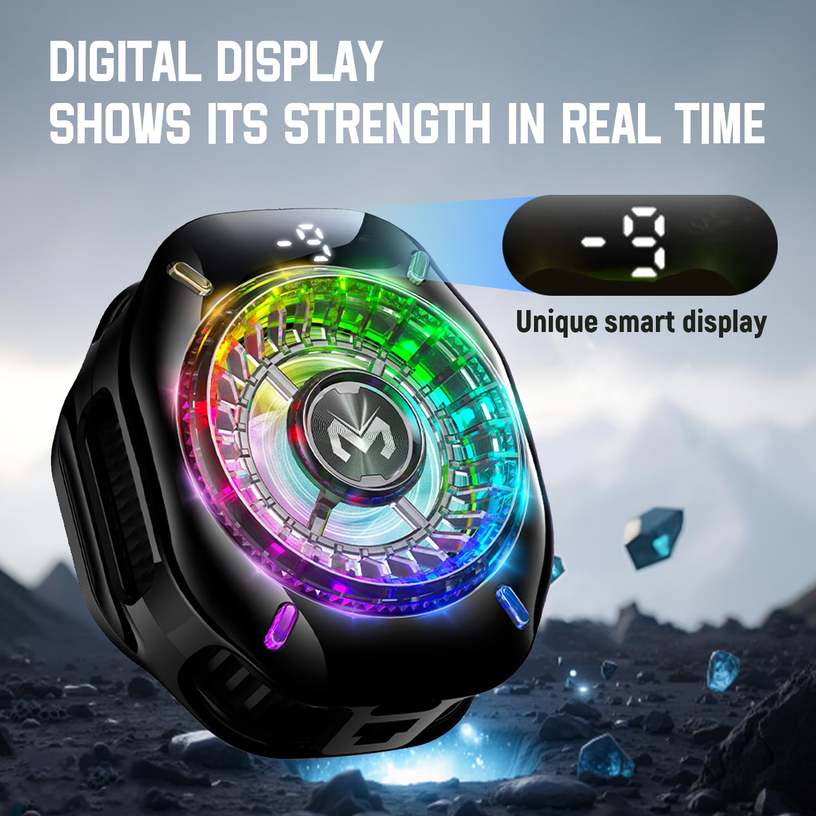 auvstar Handy Kühler Phone Cooler TEC-Halbleiter Hochgeschwindigkeitskühlung 2 Kühlstufen 3 LED-Modi Universal bis 88mm für iPhone Android Smartphone Gaming