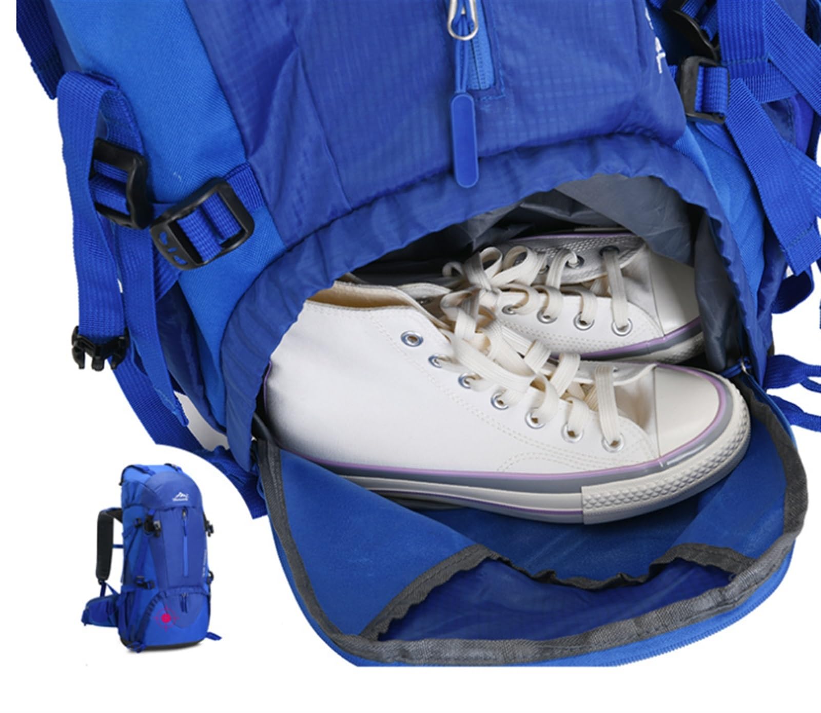 Mochila Viaje para Escalar Mochila De Nailon Impermeable Para Montañismo, Mochila De Viaje De 55L, Mochila Para Acampar Al Aire Libre Mochila Trekking(Rot)