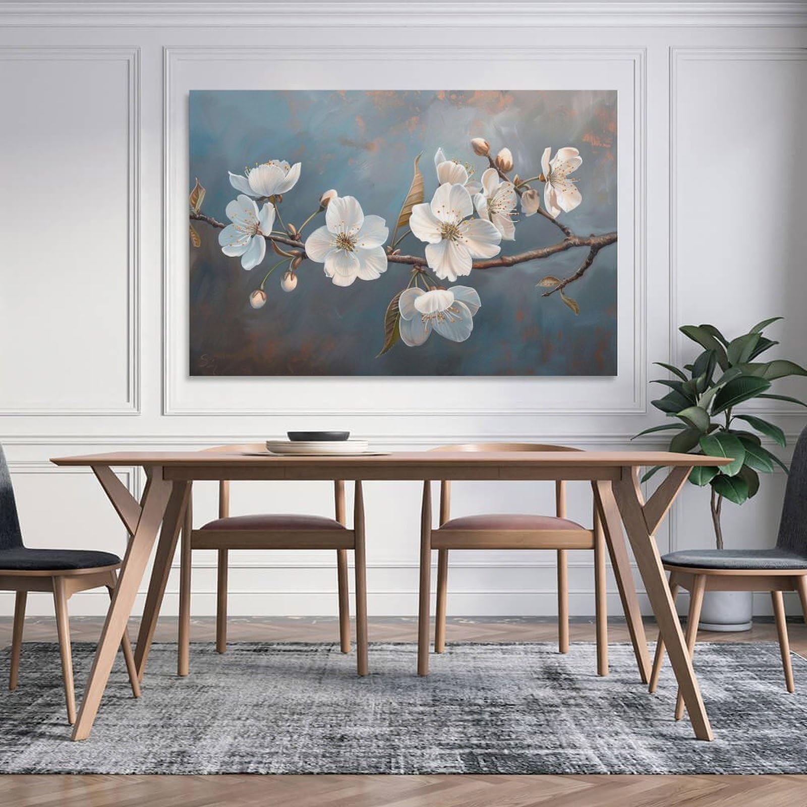 Amazon.co.jp: 絵画 芽吹く桜インテリア 絵画 魅力的な花 ボタニカル