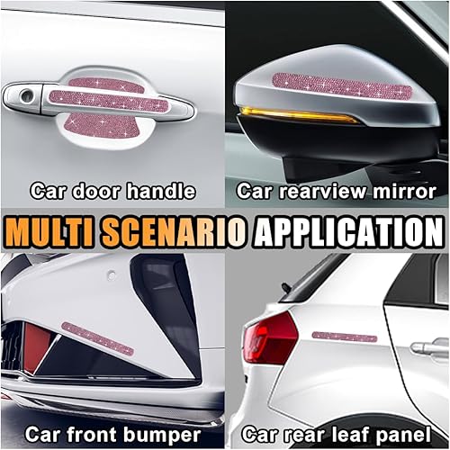 Miniatura 7 de 10PCS Bling Car Door Handle Anti-Scratch Sticker, Bling Car Door Handle Sticker, Universal Car Doors Handles Protective Cover, Shiny Rhinestone Auto
